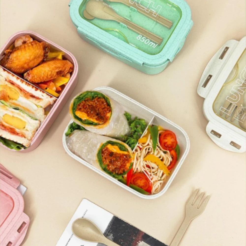 1Pcs Bento Box Leak Proof Lunch Box with Compartment Bento Box Microwave Safe Heating for Office Workers Lunch Containers