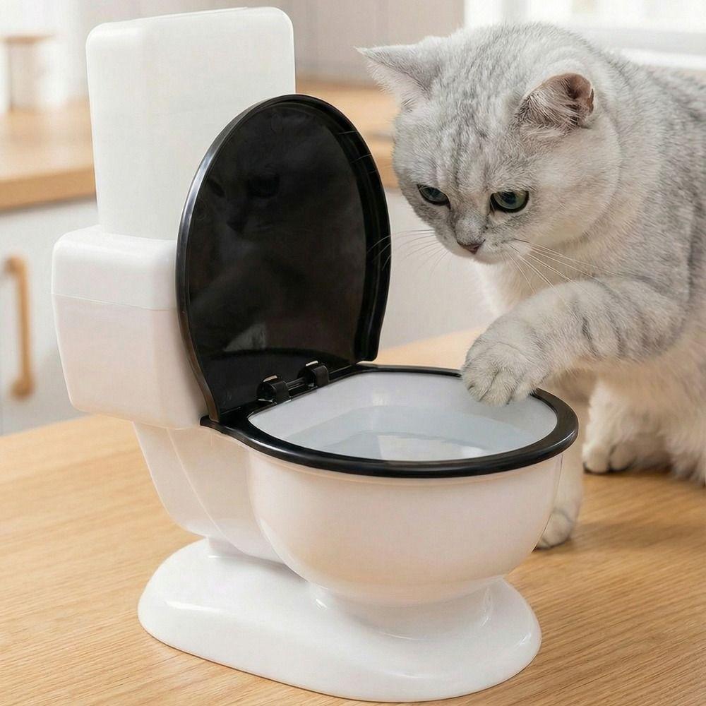 Creative Toilet Shape Pet Water Dispenser 650ML Auto Water Feeder Pet Feeding Bowl Dog Cat Waterer Non-Slip Pet Drinkware