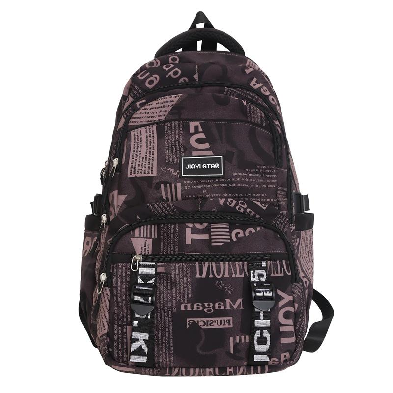 Trendy Brand Camouflage Backpack Men's Large Capacity Casual Junior High and School Student Schoolbag Female Harajuku Style Graffiti Couple Backpack