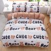 Cute Bear Single Bed Quilt Cove with Pillowcases, Cartoon Bear Bedding Set 2pcs for Kids Boys, Soft Microfiber Duvet Cover Set