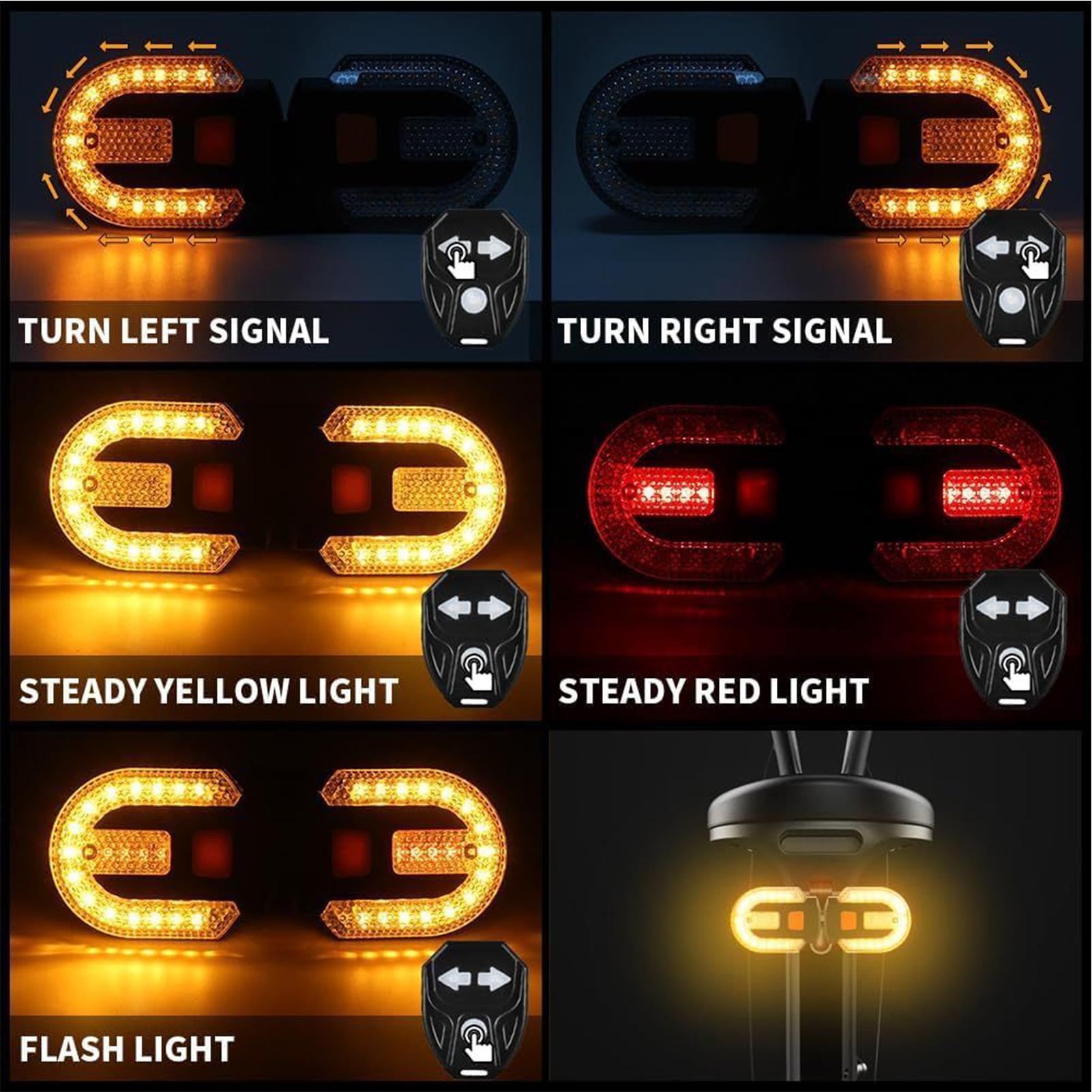 Bike Turn Signal Rear Light Remote Lights LED Rechargeable USB Bicycle Lamp Outdoor Cycling Rear Light China Mainland