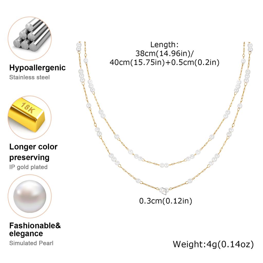 Minimalistisch Leicht Gemütlich Edelstahl Doppellagig Y-förmig Halskette Trendy Damen Premium Schmuck Bijoux