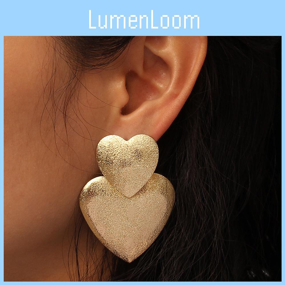 Fashion Gold Metal Women's Casual Heart-shaped Design Earrings For Special Occasions Gift
