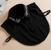 Sequined Womans Detachable Collars White  New Ladies Tie Black False Fake Collar Shirt Women Beading Removable Nep Kraagie