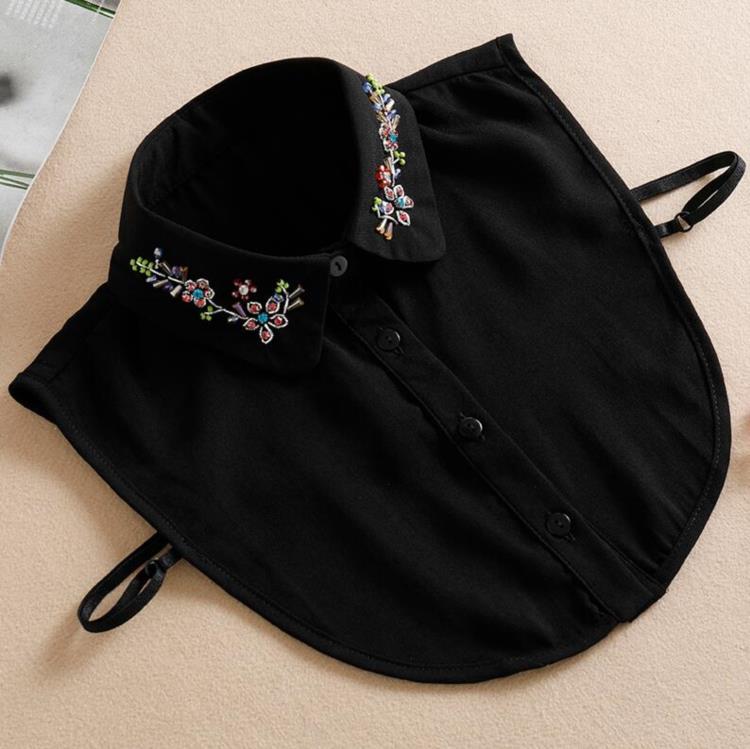 Sequined Womans Detachable Collars White  New Ladies Tie Black False Fake Collar Shirt Women Beading Removable Nep Kraagie
