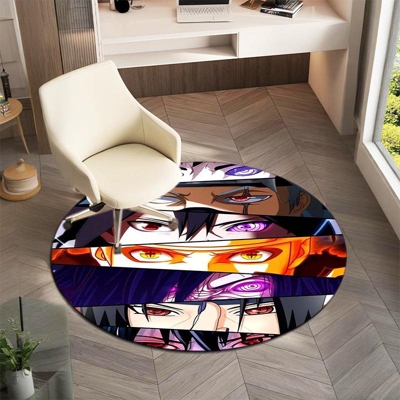 Famous Cartoon NARUTO Protagonist Uzumaki Naruto Round Carpet Soft Home Decoration Anti-slip Door Mat Outdoor Picnic Mat Carpet M7