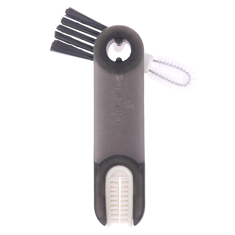 

1Pcs 3-In-1 Cup Lid Crevice Cleaning Brush Bottle Cup Mouth Crevice Cleaning Tool Multifunctional Household Groove Gap Cleaning сірий колір
