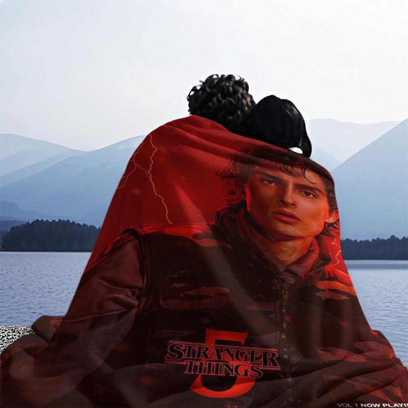 S-Stranger T-Things Pattern Blanket Hot Horror TV Series Soft Warm Plush Throw Sofa Bed Cover Portable Lightweight Nap Blanket
