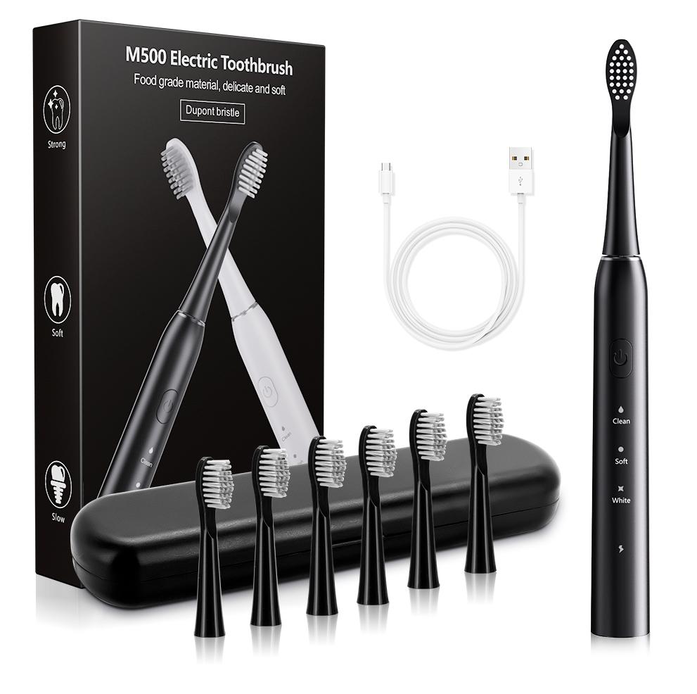 Sonic Electric Toothbrushes for Adults Smart TimerTeeth Whitening Toothbrush IPX7 Waterproof 6 Replaceable Heads Set