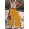 2026 Spring/Summer Women's Elastic Waist Pleated Mid-Waist Straight-Leg Loose Casual Cropped Pants