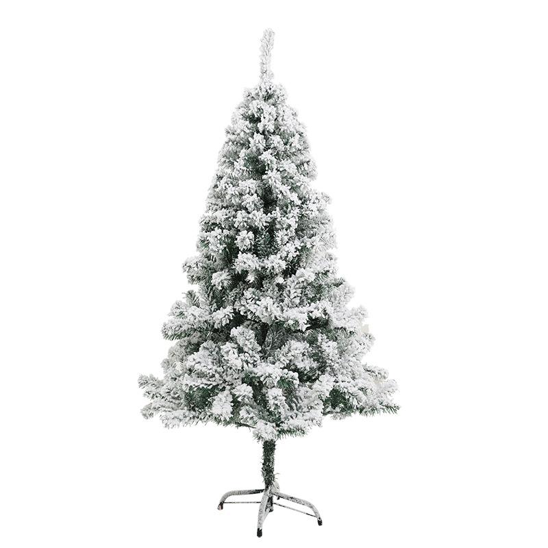 Cross-Border Christmas Iron Base Flocked Tree Decoration Scene Ornament
