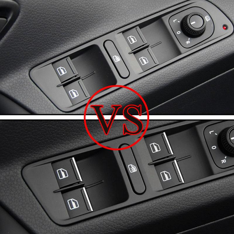 7 ks pro Volkswagen VW Tiguan MK2 2017 - ABS Chromové okno Zvedací tlačítko Spínače Kryt Obložení příslušenství