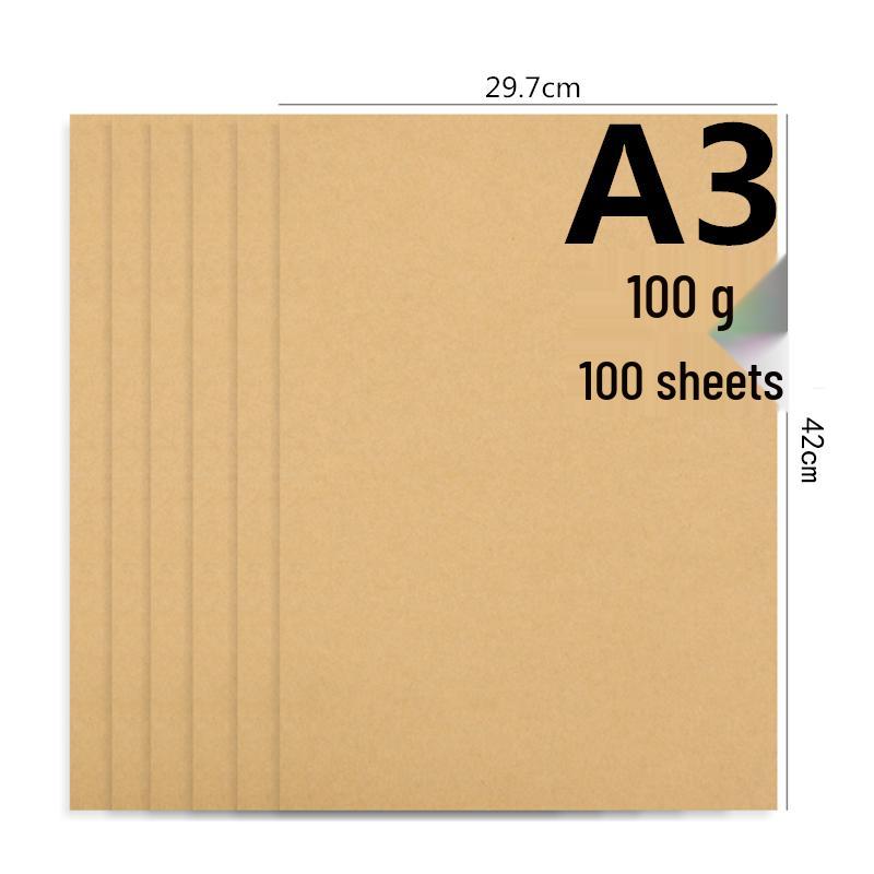 100 Sheets Yellow A4 Kraft Paper Covers: 150g Thick Cardstock, Acid-Free Wood Pulp