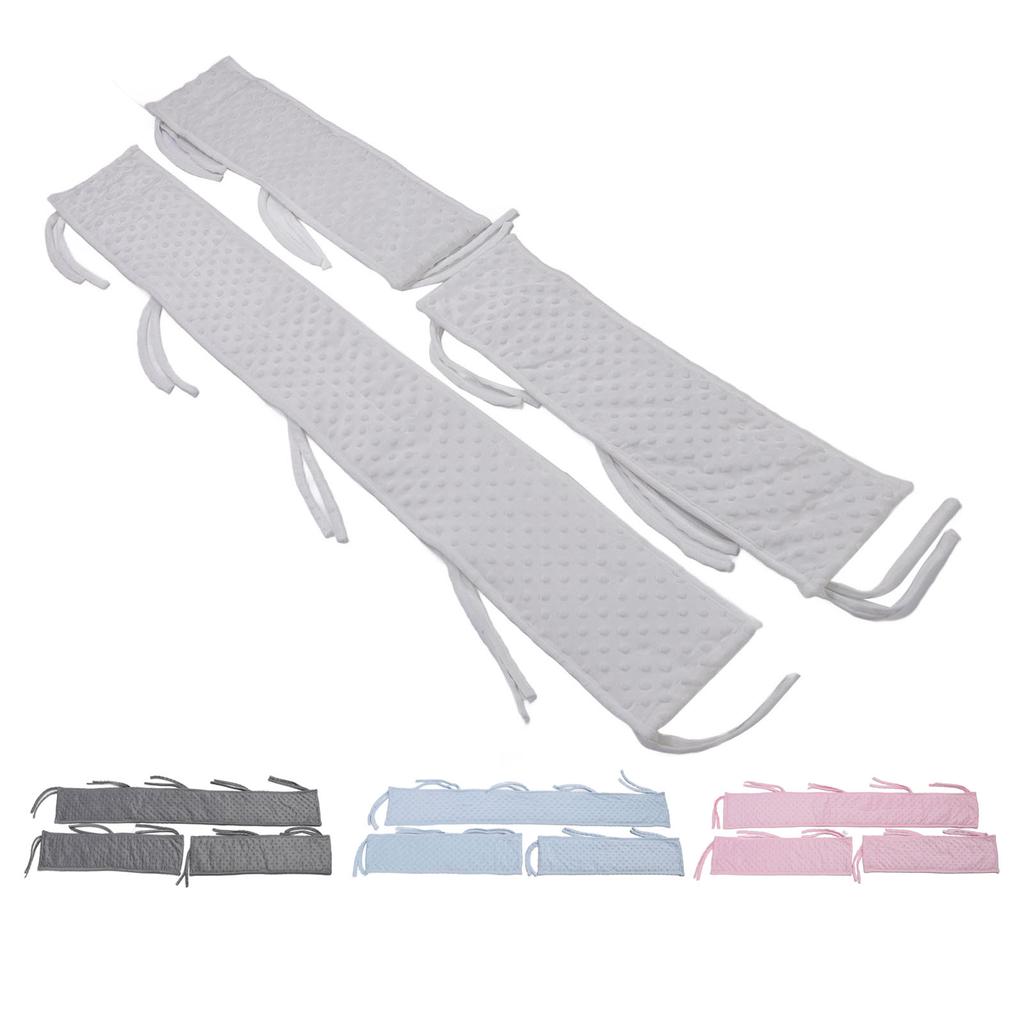 3 Pieces Baby Bed Rail Bumper Split Type Infant Bed Soft Guard Sleeve Bubble Velvet Fabric Edge Prot
