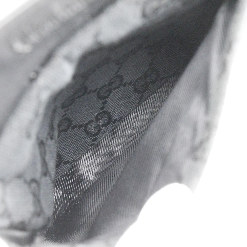 GUCCI body bag Waist bag 28566 black GG canvas/leather unisex Used