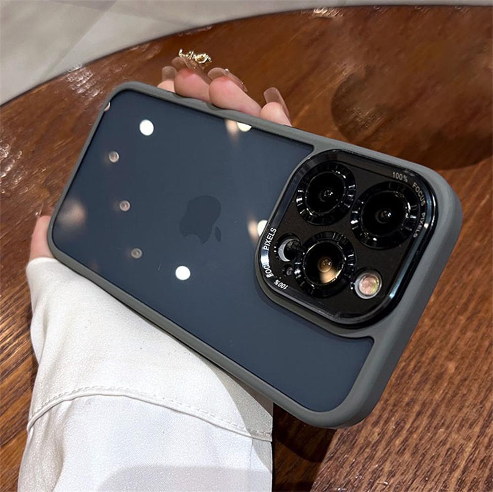 Luxury Transparent Full Metal Camera Lens Protection Phone Case For iPhone 16 Pro Max Plus Clear Hard Soft Shockproof Back Cover