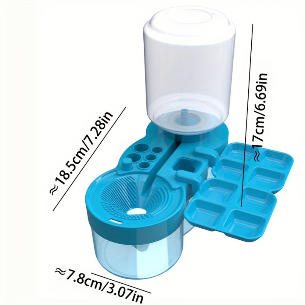 Circulating water brush cleaner,with drain tray,pen slot,upgraded painting tool,for acrylic,watercolor,water-based paint