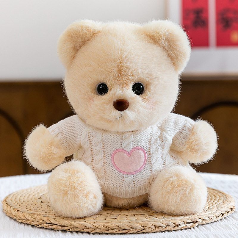 Wear Clothes Bear Plush Toy With Embroidered Heart Design For Kids And Adults Gift