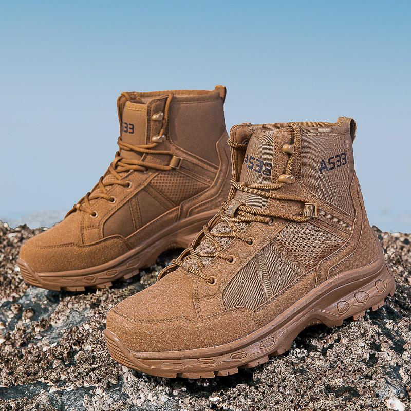 Tide Outdoor High-top Breathable Comfortable Wear-resistant Camping Training Boots Large Size Military Fan Boots Autumn and Winter Tactical Boots