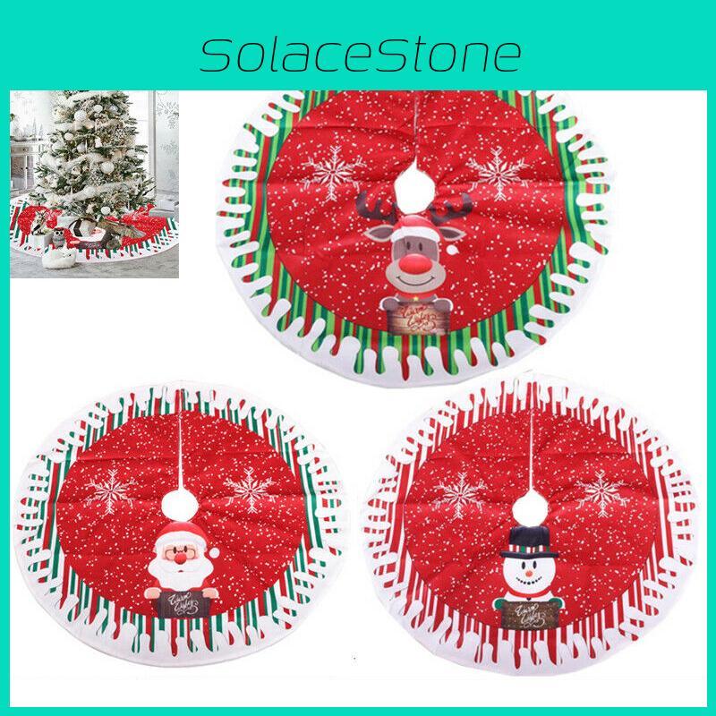 Festliche 80cm Weihnachtsbaumdecke mit Weihnachtsmann, Rentier, Schneemann Ornamenten