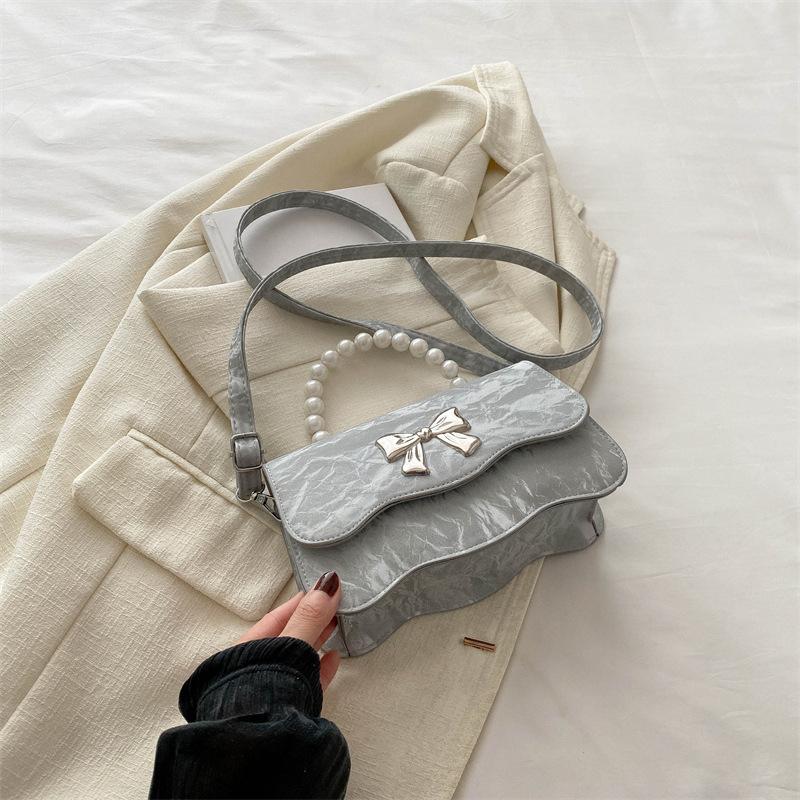 This Year's Popular Bow Small Bag Women's Trend New Foreign Style Spring and Summer Texture Small Square Bag Chain Messenger Bag