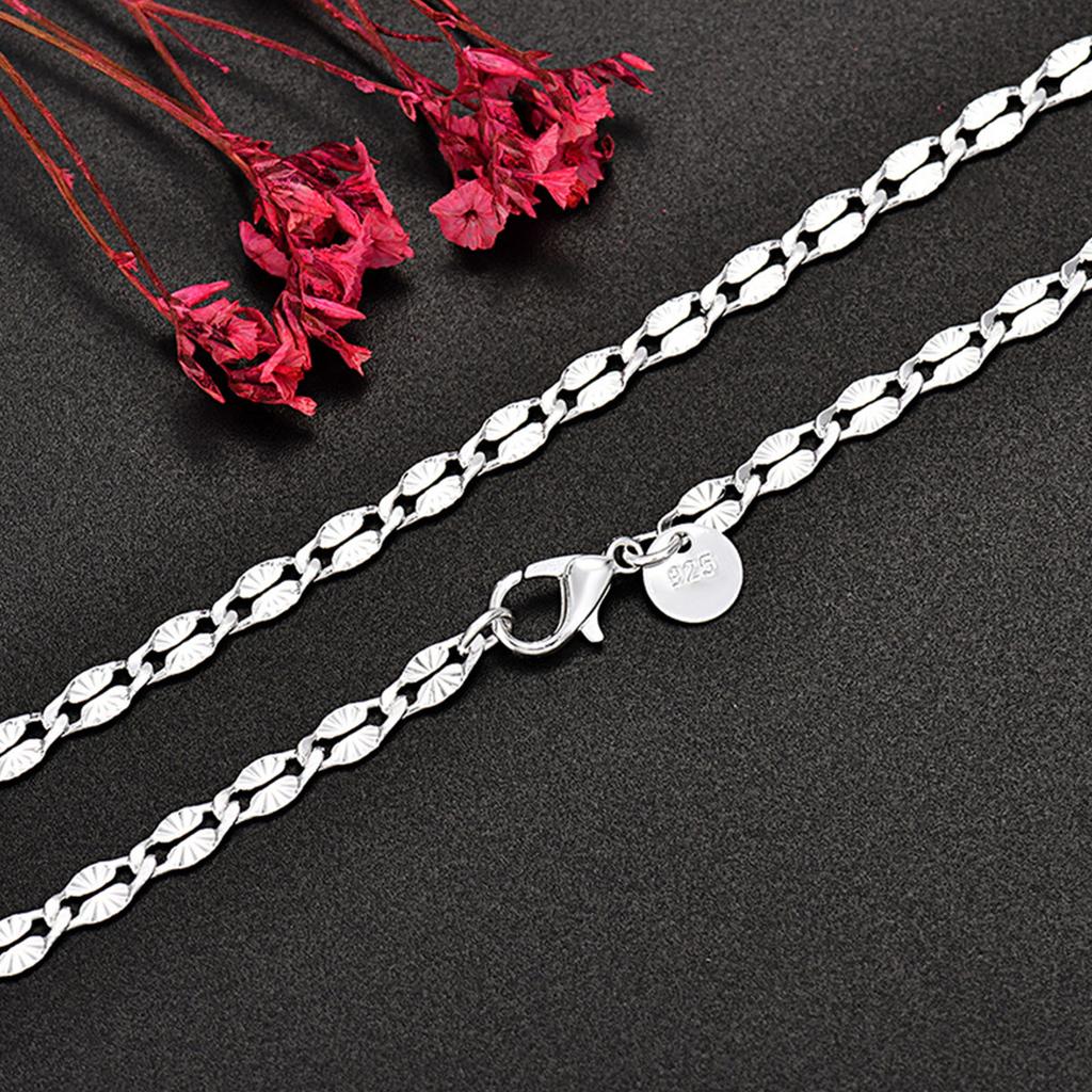 Fine   Copper Flat Chains Necklaces for Men Women Wedding Party Jewelry Christmas Gifts 45-75cm