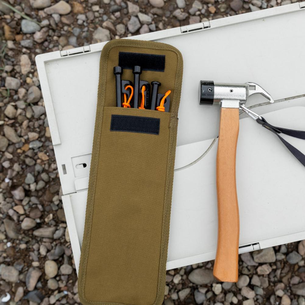 8.66 X 4.92 X 1.18 In Camping Tent Stake Bag Portable Nail Pouch Tent Ground Nails Storage Bag for Hiking Outdoor Use Camping