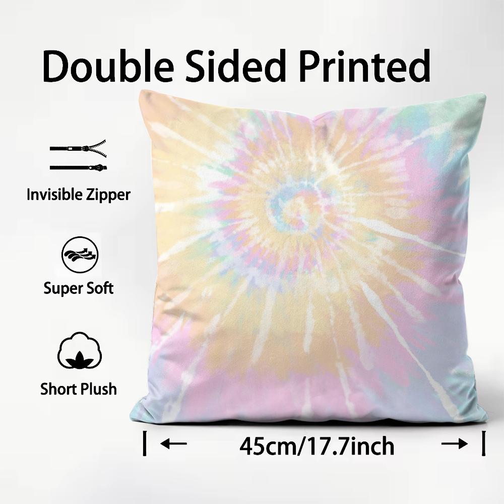 Tie-Dye Cushion Cover Soft & Easy-Wash Pillow Case – Versatile For Couch, Bed, Travel And Office