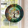 Decorative Spinner for Trees And Fences Outdoor Owl/Hummingbird/Flower/Tree of Life/Rooster Wind Spinners, Reflective Spinners Garden Decor,