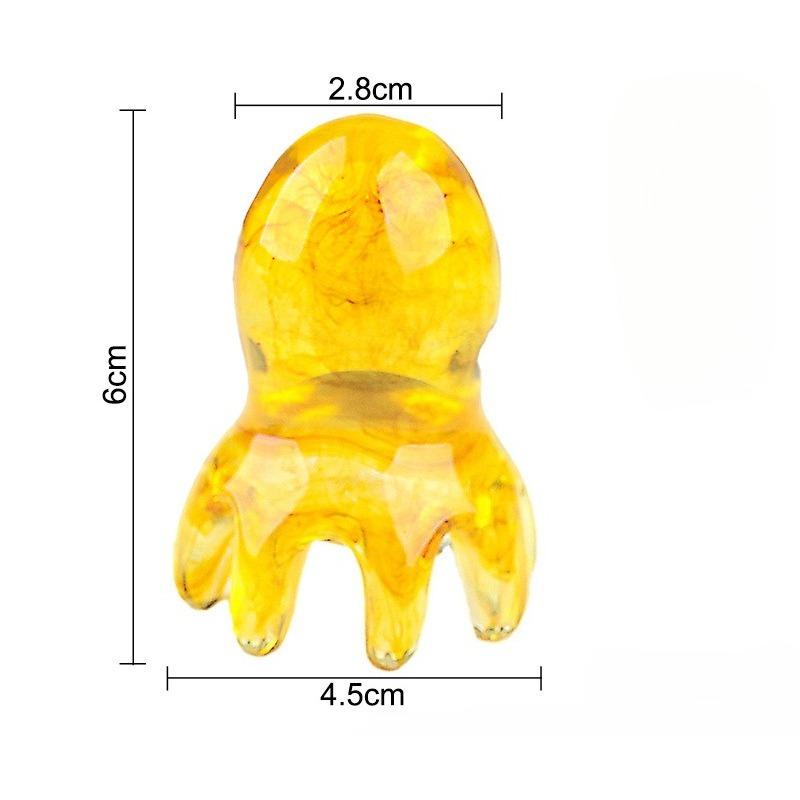 Octopus Shaped Head Massage Comb Resin Wide Tooth Scalp Massage Comb Meridian Acupoint Back and Neck Manual Deep Massage Tools