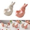 Cute Rabbit Shaped Boiled Eggs Cup Ceramic Eggs Holder Easter Decorations Eggs Display Stands for Party Dinner Table