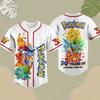 Summer Hot Selling Anime Pokémon Printed Baseball Joint White Shirt T-shirt Adult and Children Fashion Large Sports Leisure Shir