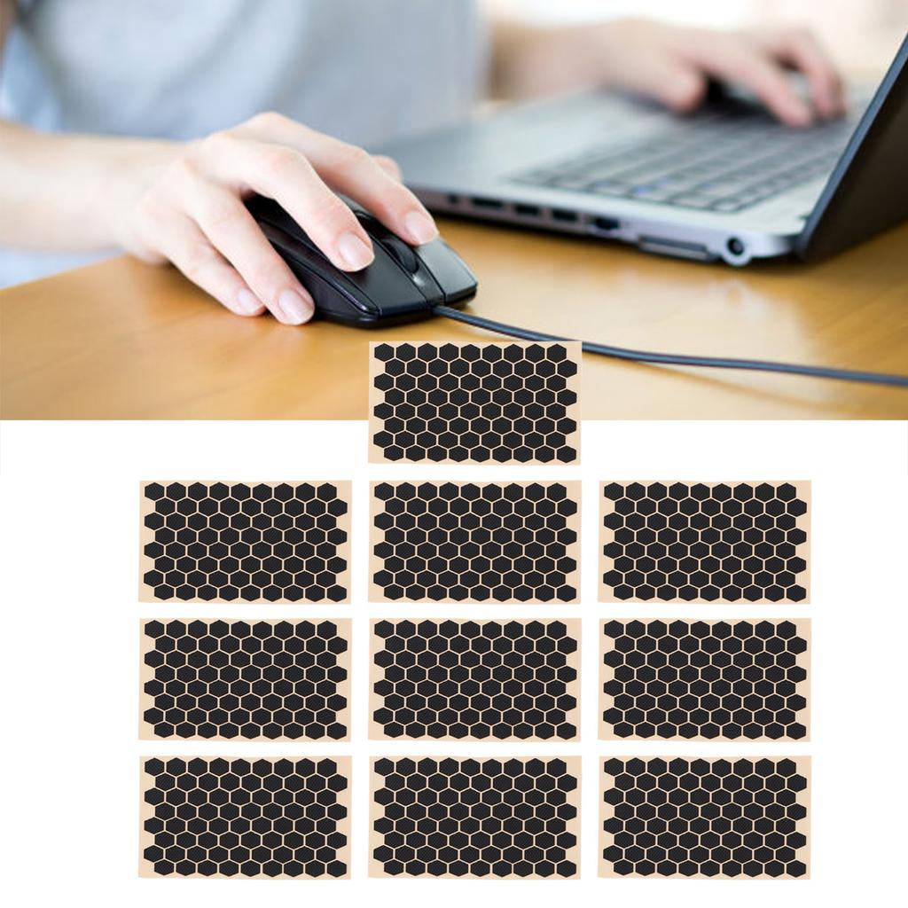 10Pcs Hexagon Grip Decal Sticker Textured Ultra Thin Sweat Absorption Non Slip for Mouse Keyboard Mo