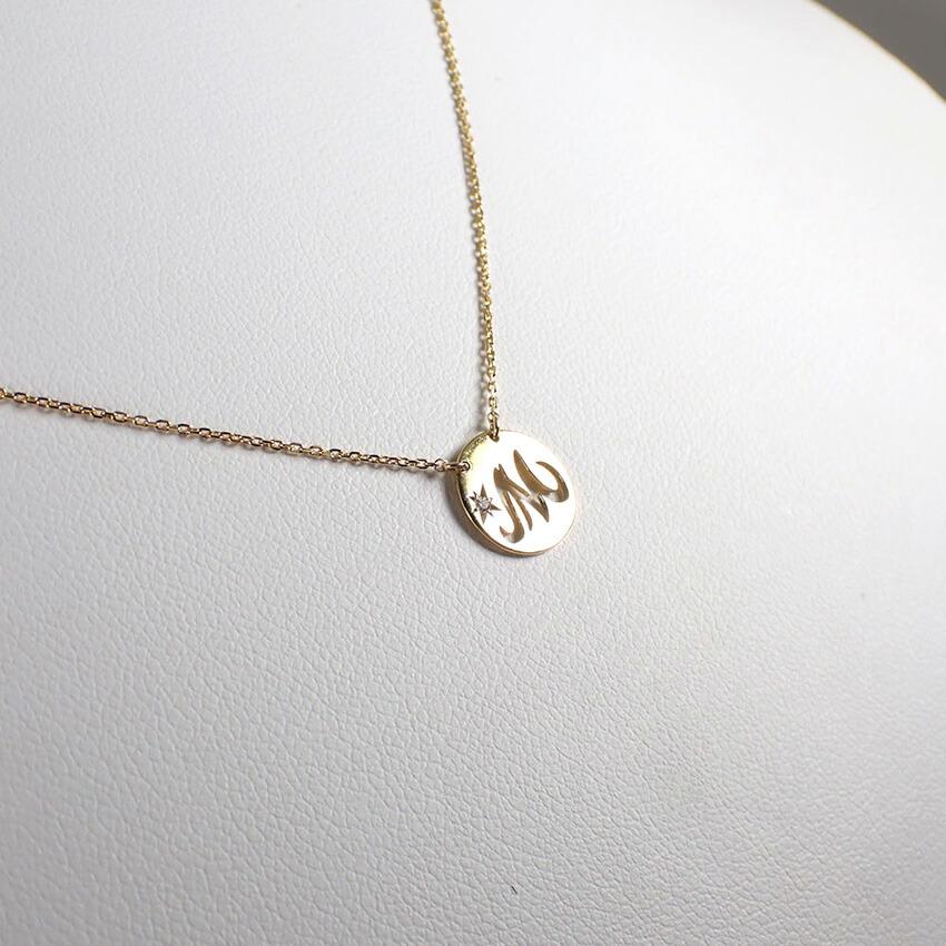 Pre-owned Star Jewelry K18 Diamond Initial M Necklace/Pendant/j66-7