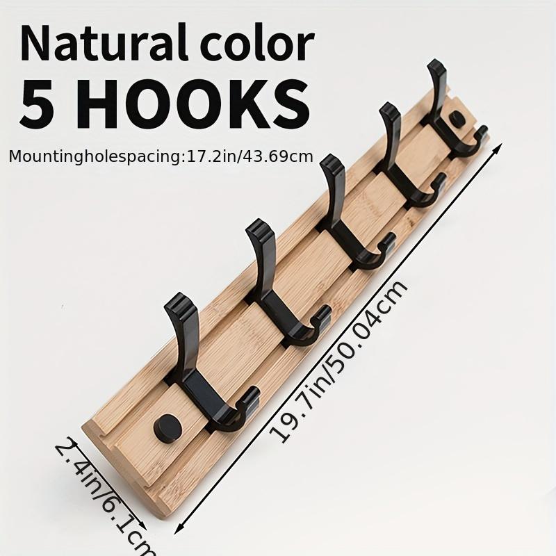 1 шт настенная бамбуковая вешалка для одежды крючок для полотенец в ванной комнате 56 вешалок с крючками для подвешивания пальто шапок курток одежды полотенец 5hook 1447₽