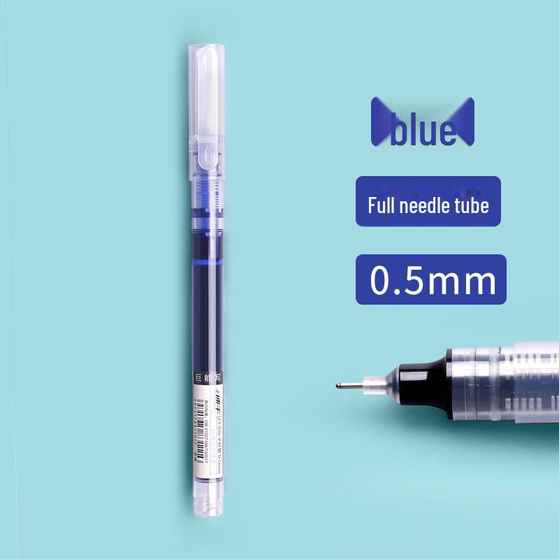 

Черная шариковая ручка с иглой 0,5 мм и жидким пером — идеально подходит для использования в офисе и учебе 0.5mm синий