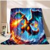 Charizard Dracaufeu Stampa Cartone Animato Coperta Bambini Adulti Coperta Morbida Calda Biancheria da Letto per Letto Divano Coperta da Viaggio