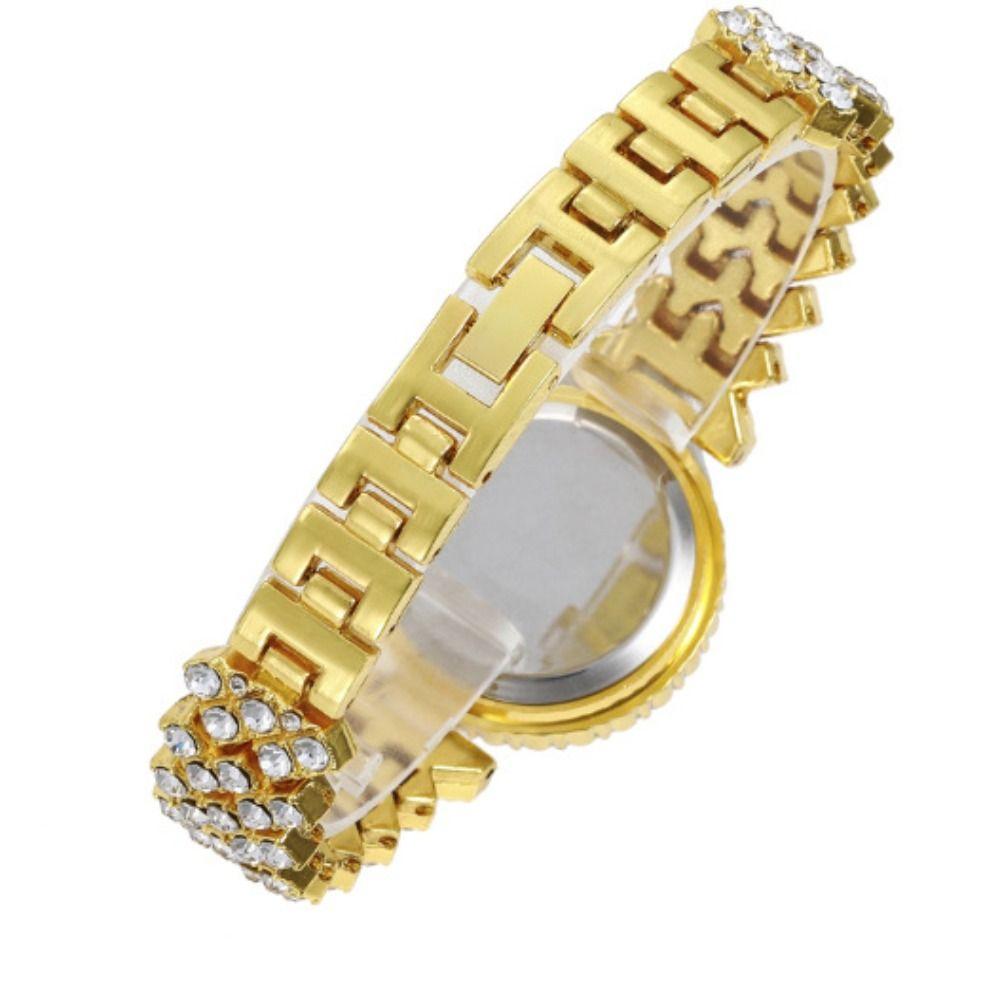Silver Rhinestone Quartz Watches Luxury Watch Bracelet Set Rose Gold Watch  Daily Use