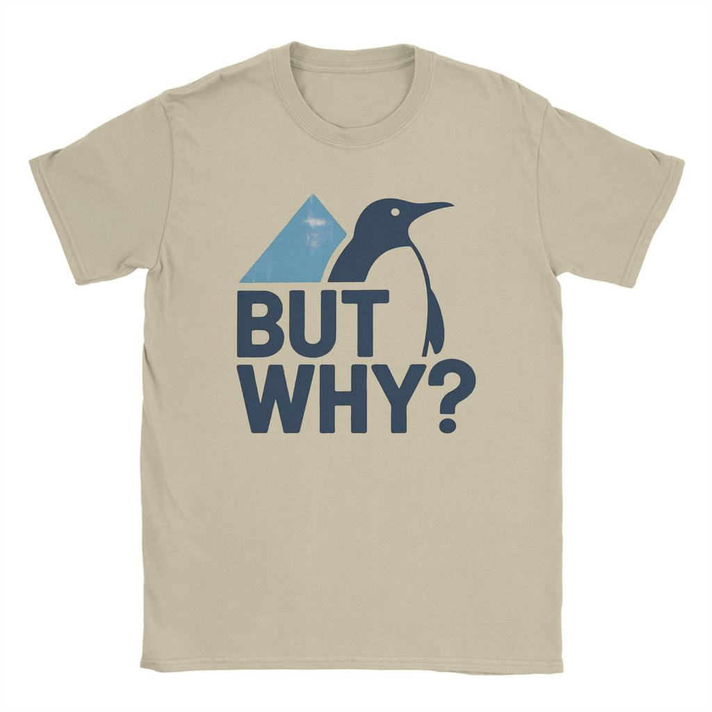 Nihilist Penguin But Why Meme T Shirts Unisexs Cotton Vintage TShirts Round Collar Tees Short Sleeve Tops Big Size