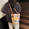 Cartoon Bucket Cloth Bag Women's Large Capacity Commuting Shoulder Cute Bear Armpit Casual Travel Handbag