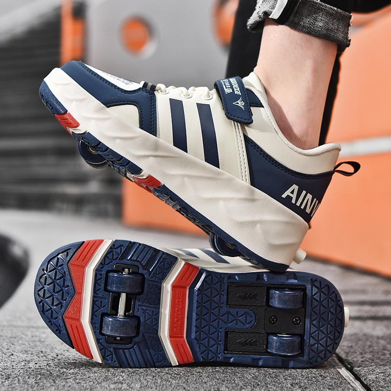 TUINANLE Wheel Shoes Women Youth Outdoor Roller Skates Two-wheeled Roller Sports Shoes Men Detachable Multi-functional Running Shoes