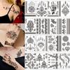 Lace Fake Tattoo Henna Tattoo Stickers Black Mehndi Stickers Body Art Sticker Girls