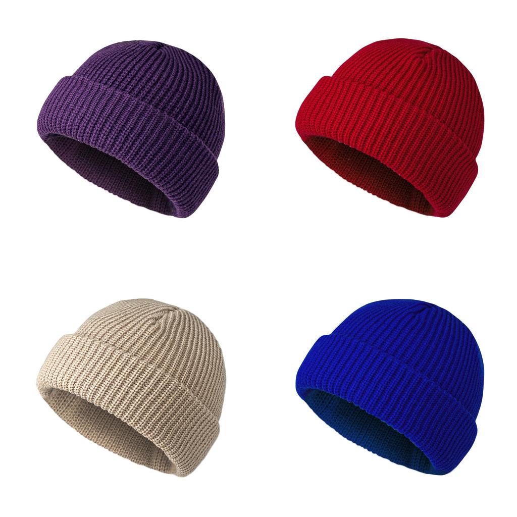 Knit Beanie Hat For Men Women Winter Warmth Acrylic No Brim Casual Fashion
