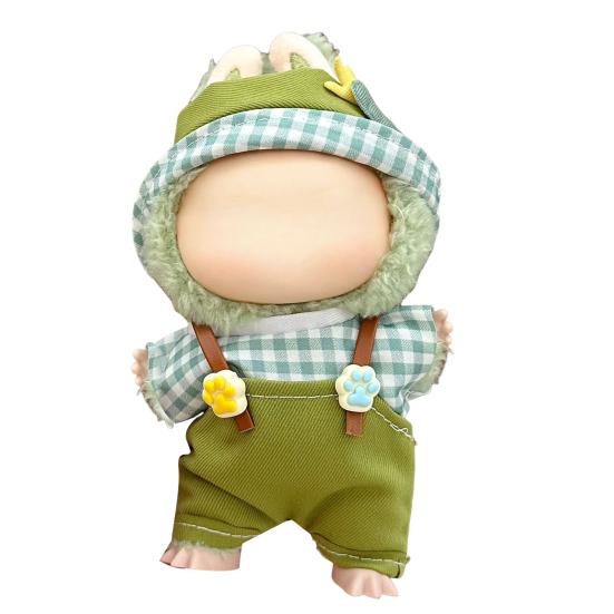 17cm Doll Clothes Set Hat Overalls Doll Outfit Playtime Doll Attire Easy Dressing Fashion Accessories
