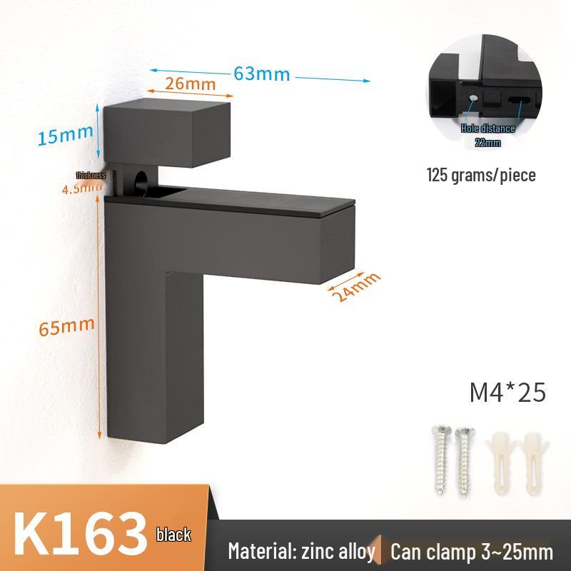 Adjustable Zinc Alloy Glass and Wood Shelf Clamp Bracket