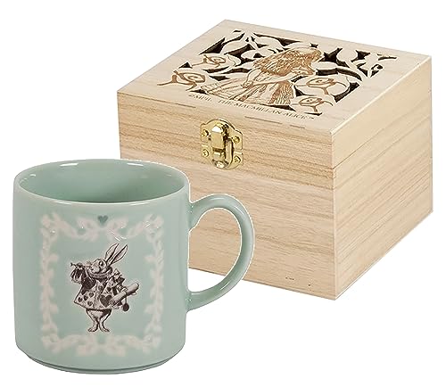 Yamakasyoten Macmillan Alice (Alice in Wonderland) Mug, approx. 350ml, in wooden box, White Rabbit design, Made in Japan, ALC32-11H