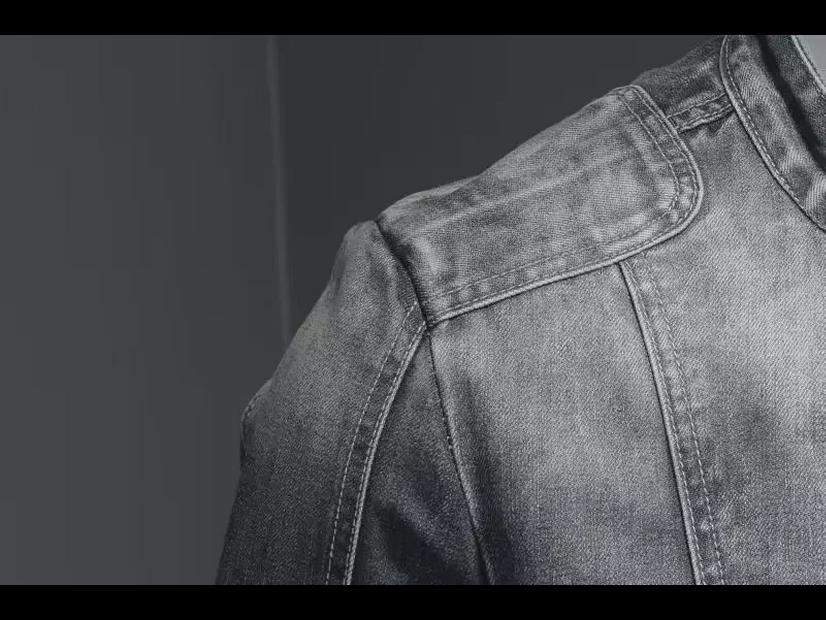 Europäische Retro Slim Fit Motorrad-Jeansjacke - Lässiger Reversmantel für Herren, trendiger Stil