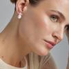 Boucles D'oreilles Luxenter En Argent 925 Avec Perle Blanche Finition En Rhodiée - Aila