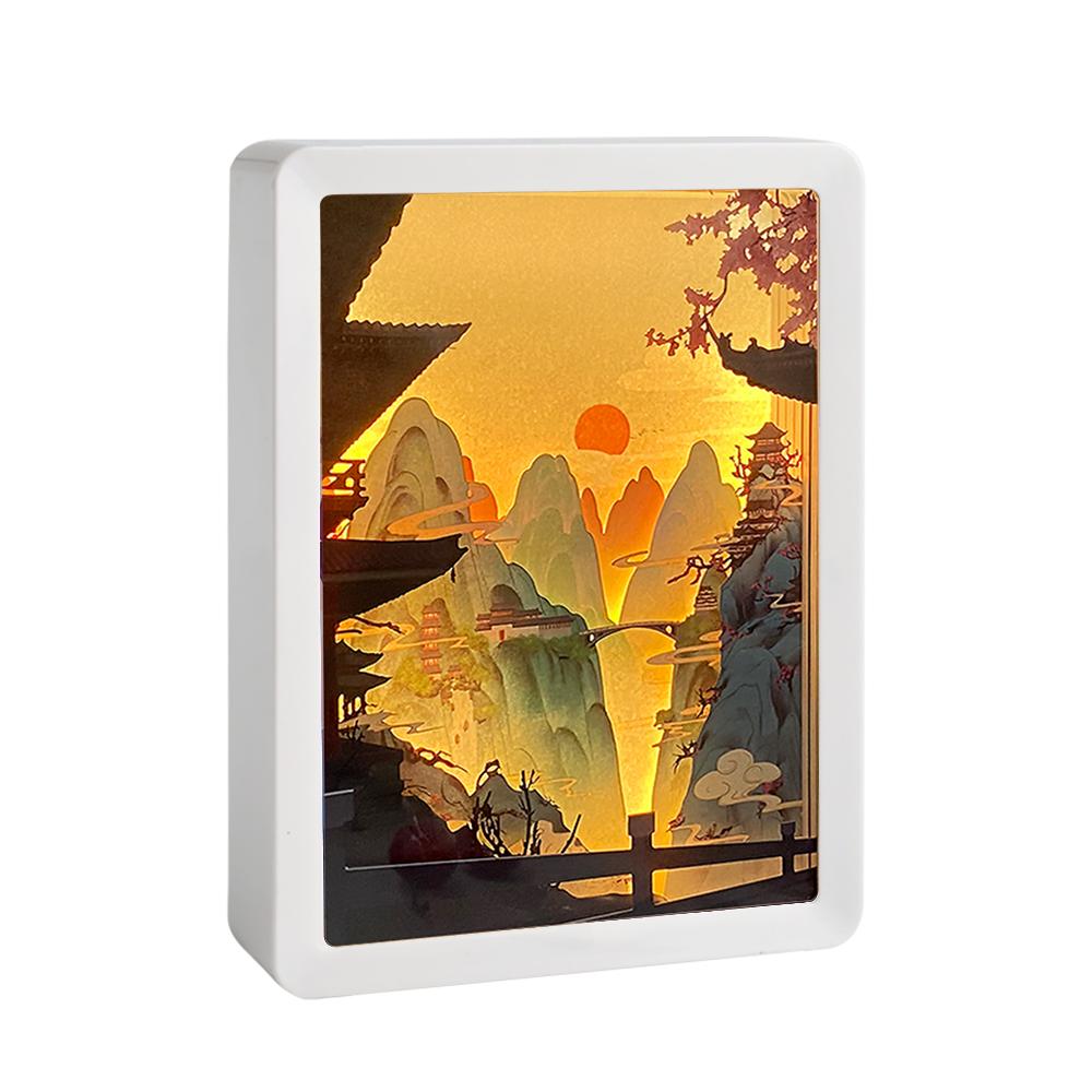 Anime Led Light Box 3D Paper Carving Lamp Anime Paper Cut Shadow Light Box Decorative Lights Lamp For Children'S Room Decor Gift