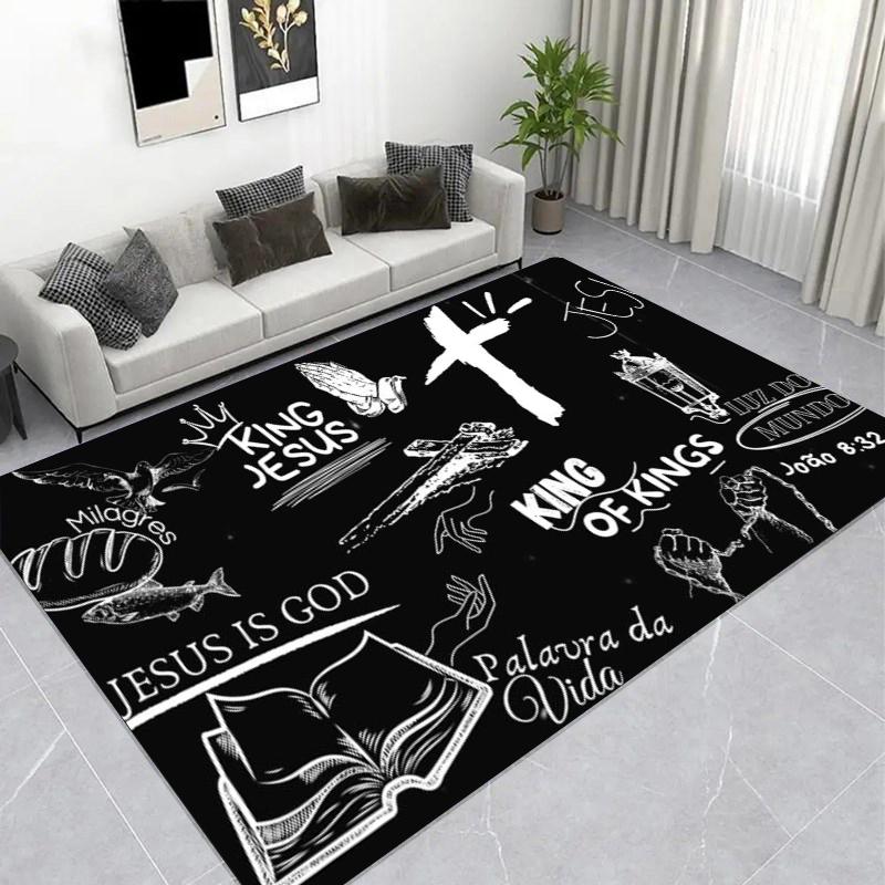 Vintage Bike Route 66 Area Rug, Non-Slip Carpet for Living Room, Biker Gift